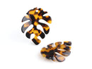 2 Oak Leaf Charms, Resin Tortoise Shell Leaf Pendant, Leaf Skeleton, Leopard Print Beads, Acrylic Laser Cut Leaf Outline, FW026-47-TT