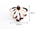 2 Fairy Wing Charms in Blonde Tortoiseshell, Cellulose Acetate, Great for Earring Jackets, 35.5 x 30mm