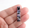 4 Vertical Bar Charms in Ultraviolet Purple Tortoise Shell, Cellulose Acetate, 36 x 7.5mm