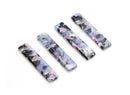 4 Vertical Bar Charms in Ultraviolet Purple Tortoise Shell, Cellulose Acetate, 36 x 7.5mm