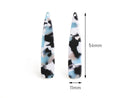 4 Winter Color Jewelry Findings for Earrings, Black White Blue Marble Resin, Acetate Tortoise Shell Bead, DIY Earring Teardrop, TD041-54-U04