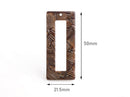 2 Resin Rectangles in Dark Brown Tortoise Shell, Flat Rectangle Blanks, Large Plastic Blank, Acetate Acrylic Earring Blanks, DX054-50-BR01