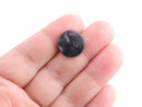 2 Small Resin Blanks, Dark Grey Tortoise Shell Circle Small Discs, Black Marble Bead, Celluloid Acetate Charm, Graphite Color, CN122-15-BK03