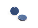 4 Dark Blue Beads, Solid Blue Beads, Laser Acrylic Charm Blue Discs, Marine Blue Acetate Circle Charm, Smooth Flat Circle Blank, CN125-15-U05