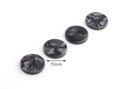 2 Small Resin Blanks, Dark Grey Tortoise Shell Circle Small Discs, Black Marble Bead, Celluloid Acetate Charm, Graphite Color, CN122-15-BK03