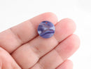 4 Cornflower Blue Tortoise Shell Charms, 15mm Circle Discs, Pearlescent Beads, Fake Sapphire, Acrylic Stud Earring Blanks, CN132-15-U06