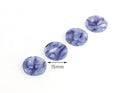 4 Cornflower Blue Tortoise Shell Charms, 15mm Circle Discs, Pearlescent Beads, Fake Sapphire, Acrylic Stud Earring Blanks, CN132-15-U06