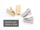 Metal Eyeglass Clips, 1 Pair, Silver or Gold, Alligator Clip, Bulldog Clip, Glasses Chain with Clips, Eyeglass Clip, EYE001-MSP / EYE002-MGP