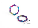 4 Mardi Gras Tortoise Shell Connectors, Purple Green Beads, Earrings Hexagon Drops, Honeycomb Charms, Resin Connectors, DX057-24-GXY2