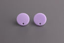 4 Flat Round Studs in Lavender Purple, Purple Acrylic Blanks 14mm, Small Circle Stud with Hole, Light Purple Earring Parts, EAR061-14-PL04