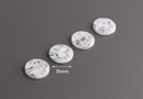 4 White Clear Acrylic Disc Blanks, 15m Discs, White Crystal Charms, Crackle Glass, Small Circle Drop, White Clear Acetate Charm, CN147-15-WCL