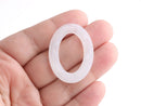 4 Large Oval Ring Links, Translucent White, 37 x 28mm