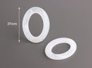 4 Large Oval Ring Links, Translucent White, 37 x 28mm