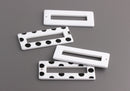 2 Polka Dot Beads, Chunky Earring Component, Cellulose Acetate Charm, White Black Dots, Plastic Jewelry Part, 2 Inch Rectangle, DX076-50-WDOT