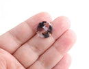 4 Dark Brown Tortoise Shell Beads, 15mm Circle Blanks, Resin Disc, Clear Brown Bead, Espresso Brown Shimmer Stud Earring Parts, CN155-15-DBW
