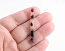 4 Long Thin Bars in White Tortoise Shell, Bar 1 Hole, Straight Bar Charm, Skinny Bar Necklace Blanks, Tortoise Earring Dangles, BAR038-45-WT