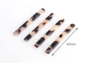 4 Long Thin Bars in White Tortoise Shell, Bar 1 Hole, Straight Bar Charm, Skinny Bar Necklace Blanks, Tortoise Earring Dangles, BAR038-45-WT