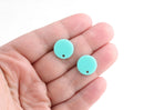 4 Mint Green Earring Supplies, Round Earring Blank, Seafoam Stud with Hole, DIY Bridesmaid Earrings, Turquoise Stud Earrings, EAR063-14-GN02