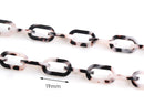 1ft Ash Blonde Tortoise Shell Chain, 19mm, Cellulose Acetate, Black and White, For DIY Crafts