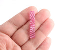 4 Acrylic Bar Blanks with Cross Hatch, Fluorescent Pink Acrylic Charm, Pink Tortoise Shell Earring Findings, Flat Bar Tags, BAR043-36-PK07