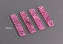 4 Acrylic Bar Blanks with Cross Hatch, Fluorescent Pink Acrylic Charm, Pink Tortoise Shell Earring Findings, Flat Bar Tags, BAR043-36-PK07