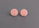 4 Peach Stud Earring Blank Findings, Pastel Pink Stud Earring Supply, Flesh Tone, Button Studs, Peach Acrylic Blanks, EAR064-14-PK05