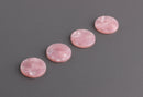 4 Blush Pink Marble Resin Discs, 15mm Circle Blank, Flat Circle Charm, Pink Pearl Color, Translucent Pink Tortoise Shell Bead, CN156-15-PK01