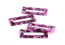 2 Open Rectangle Blanks in Purple Tortoise Shell, Lucite Charms, Acetate Pendant, Violet Earring Findings, Purple Lucite Bead, DX063-50-PL01