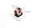 4 Small Hexagon Beads in Blonde Tortoise, Geometric Charms, Honeycomb Shape, Cellulose Acetate, 17.25 x 15.5mm