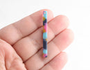 4 Long Stick Bars, Blue Yellow Pink Marble Earring Finding, Long Bar Dangle, Thin Bar Earring, Colorful Tortoise Shell Jewelry, BAR040-45-UPY