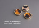 4pcs - 12mm Gold Bezel Cups, Deep Bezel Fits 12mm Cabochon, 12mm Pendant Tray, 12mm Bezel Tray, Round Bezel Cup, Resin Setting