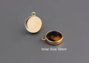 4pcs - 12mm Gold Bezel Cups, Deep Bezel Fits 12mm Cabochon, 12mm Pendant Tray, 12mm Bezel Tray, Round Bezel Cup, Resin Setting