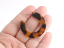 Tortoise Shell Shell Hoops, 1 Pair, Thick Hoops, Titanium Posts, Plastic Hoop Earring Parts, Full Hoops, Tortoiseshell Jewelry, EAR071-38-TT