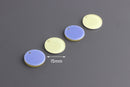 4 Two Sided Charms in Yellow and Periwinkle Blue, Two Tone Beads, Acrylic Acetate Charms, Monogram Blanks, Thick Circle Discs, CN163-15-2YPL