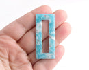 2 Sky Blue Pendants, Cutout Rectangle Blanks, Blue Lucite Charms, Light Blue Earrings, Cloud Charms, Blue Chunky Earring Parts, DX069-50-U08