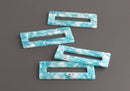 2 Sky Blue Pendants, Cutout Rectangle Blanks, Blue Lucite Charms, Light Blue Earrings, Cloud Charms, Blue Chunky Earring Parts, DX069-50-U08