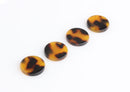 4 Tortoise Shell Circles, 16mm Blanks, Flat Circle Stud Earrings, 16mm Cabochons, Thick Discs, Acetate Acrylic Earring Blanks, LAK039-16-TT