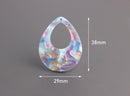 4 Watercolor Tortoise Shell Earring Charms, Dreamy Colors, Soft Pastel Color Blanks for Vinyl, Extra Large Teardrop Blanks, TD033-38-MC05