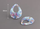 4 Watercolor Tortoise Shell Earring Charms, Dreamy Colors, Soft Pastel Color Blanks for Vinyl, Extra Large Teardrop Blanks, TD033-38-MC05