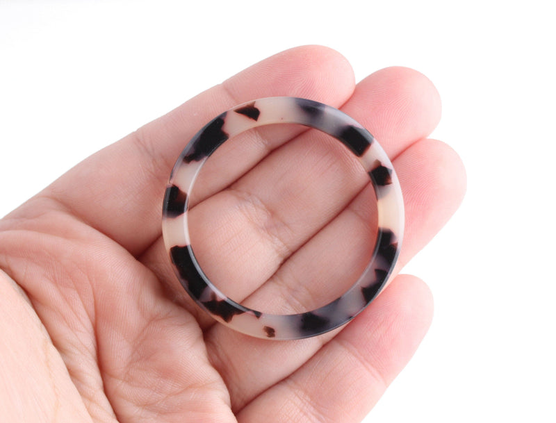 2 Blonde Tortoise Shell O-Ring Connectors, Flat Edge, Great for Bikinis, Swimsuits and Handbag Purses, 1.75" Inch