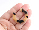 Light Tortoise Earrings Hoop Findings, 1 Pair, Blonde Tortoise Shell Jewelry Wholesale, Thick Chunky Hoop, Yellow Hoop Earring, EAR073-38-BT