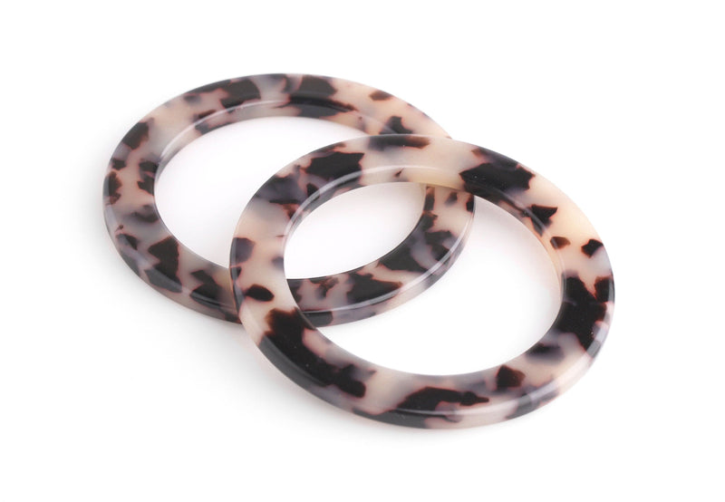 1 Large O Rings in Blonde Tortoise Shell, Connectors for Purse Hardware, Bikinis and Swimwear, Acetate, 2.4" Inch
