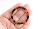 2 Tortoise Connectors, Plastic Rings 1.75 Inch, DIY Bikini Top Connector, Thick O-Ring, Tortoise Shell Ring, Flat Circle Pendant, RG070-44-TT