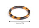 2 Tortoise Connectors, Plastic Rings 1.75 Inch, DIY Bikini Top Connector, Thick O-Ring, Tortoise Shell Ring, Flat Circle Pendant, RG070-44-TT