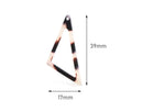 4 Thin Triangle Charms, Open Triangle Ring Connector Link, Light Tortoise Shell Earring Findings, Geometric Dangle Earring Part, TR024-39-WT