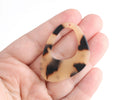 2 Large Oval Loops, Blonde Tortoise Shell Jewelry Supply, Cellulose Acetate Findings, Statement Yellow Brown Tortoise Pendant, VG041-44-BT