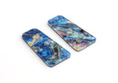 2 Trapezoid Charms in Blue Gold Marble, Mismatched Earring Findings, Flat Rectangle Charm, Acrylic Earring Blanks, Map Beads, DX082-38-IM05