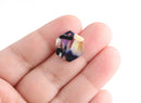4 Small Hexagon Charms, Rainbow Acrylic Earring Blanks, Flat Colorful Acrylic Discs, Pretty Tortoise Shell Jewelry Supplies, DX084-17-KMC