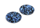 4 Round Circle Disc 35mm, Sprakly Blue Confetti Glitter, One Sided Charm, Laser Cut Acrylic Earring Blank, Large Earring Disc, CN186-35-BKUF