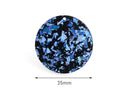 4 Round Circle Disc 35mm, Sprakly Blue Confetti Glitter, One Sided Charm, Laser Cut Acrylic Earring Blank, Large Earring Disc, CN186-35-BKUF